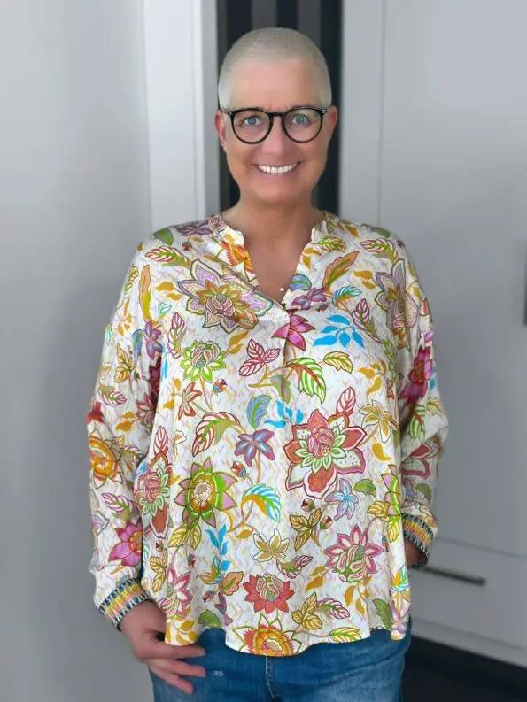 Emily van den Bergh Oversize Bluse Wildflower in weiß-multicolour