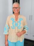 Emily Van Den Bergh - Leinentunika Boho / sand-aqua