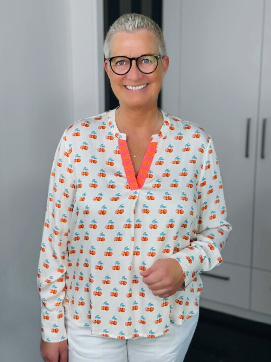 Emily Van Den Bergh - Bluse Cherry / weiß-rot