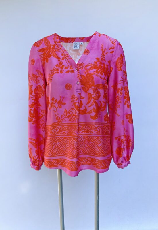 Emily Van Den Bergh - Bluse Floral / pink-orange