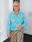 Emily Van Den Bergh - Hemdbluse Leaves / aqua-sand