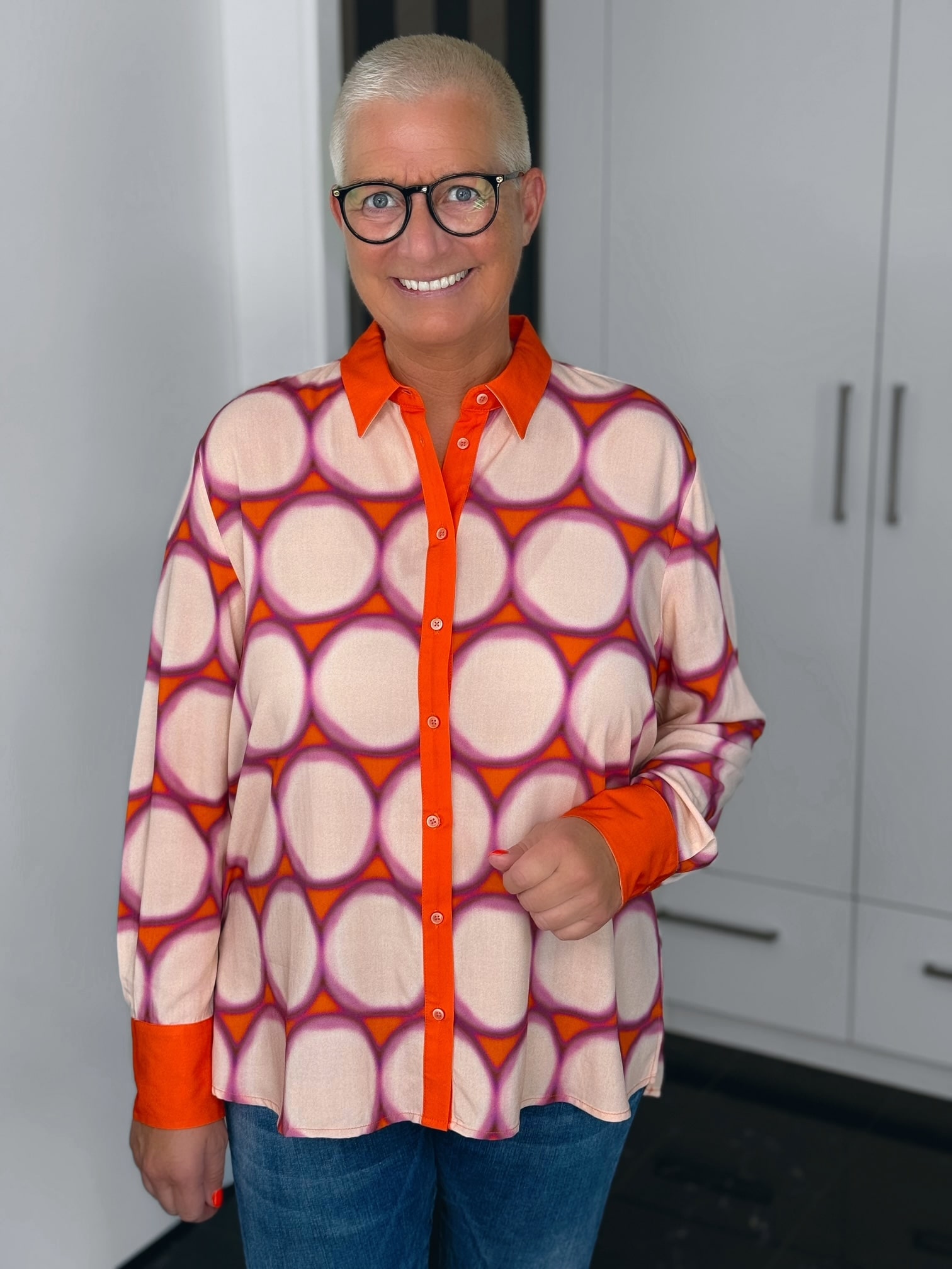 Emily van den Bergh-Bluse-8619-154409-390-1-min Emily van den Bergh Bluse Maxi-Dot in sand-orange