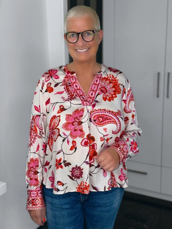 Emily Van Den Bergh - Bluse Boho / rot-sand
