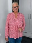 Emily Van Den Bergh - Bluse Geometric / sand-rot