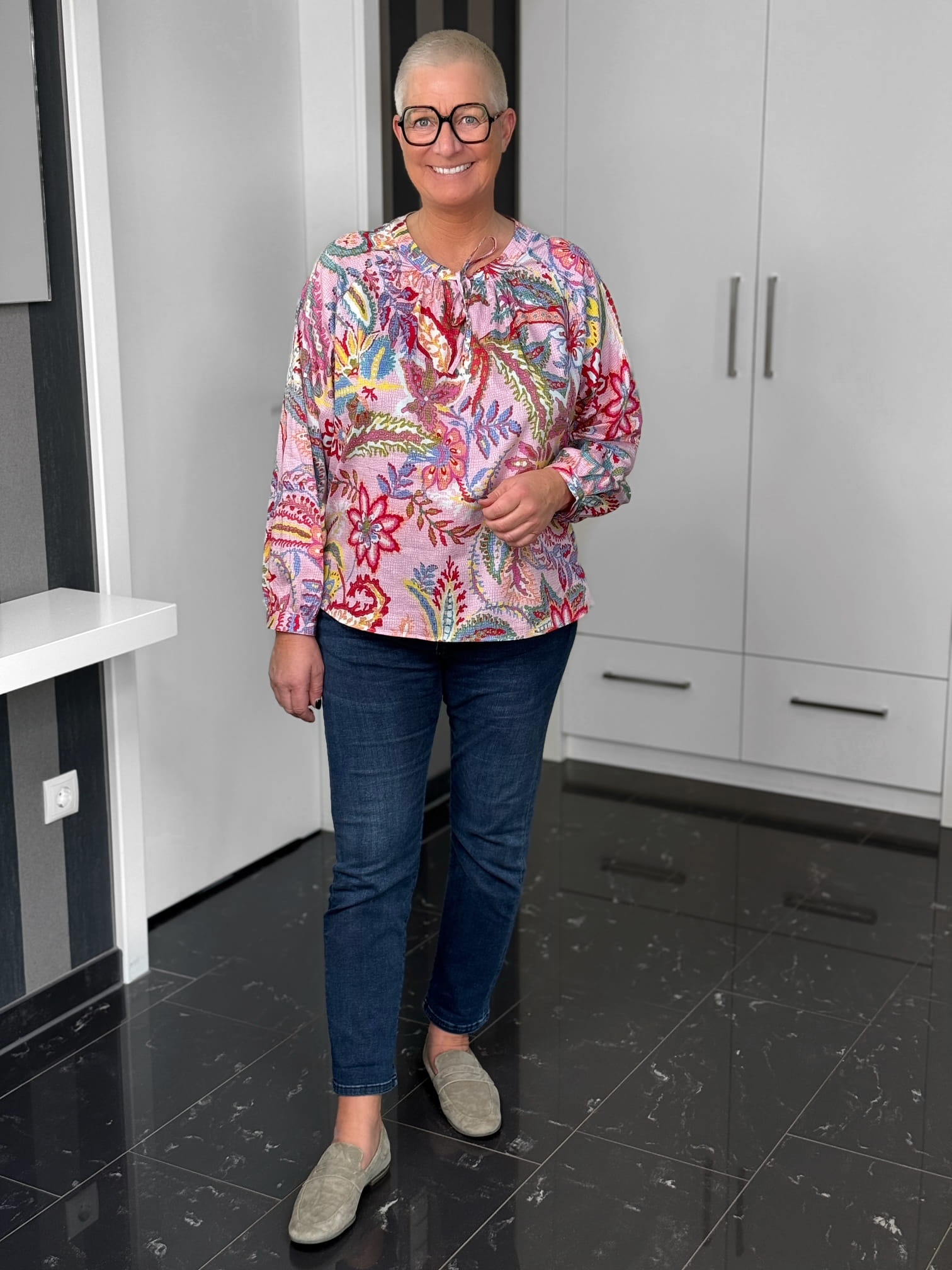 Milano Italy-Bluse-61-2424-3500-1401-4 Milano Italy Tunika Aurelia in rosé-multicolour – Ansicht 3