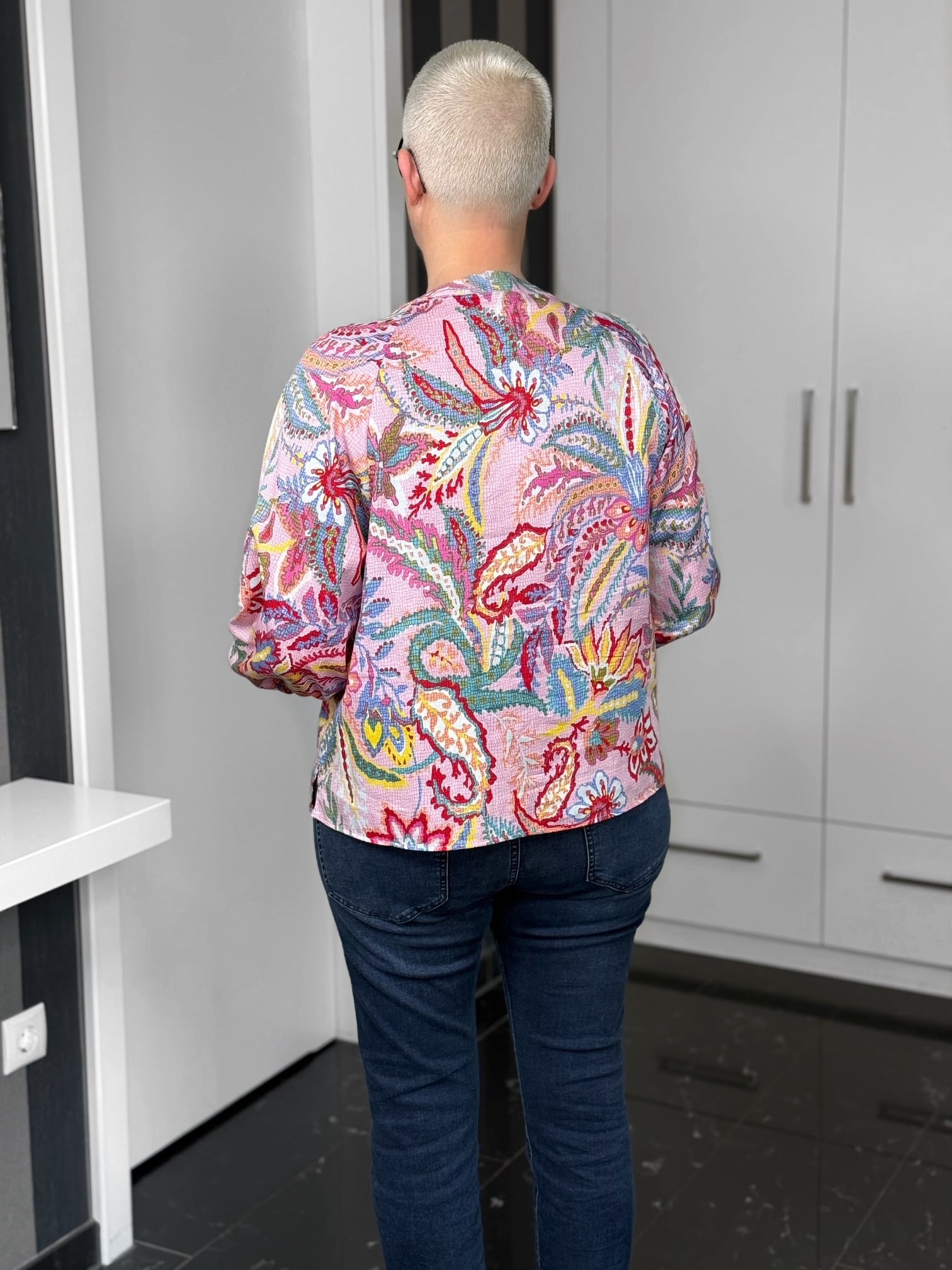 Milano Italy-Bluse-61-2424-3500-1401-7 Milano Italy Tunika Aurelia in rosé-multicolour – Ansicht 5