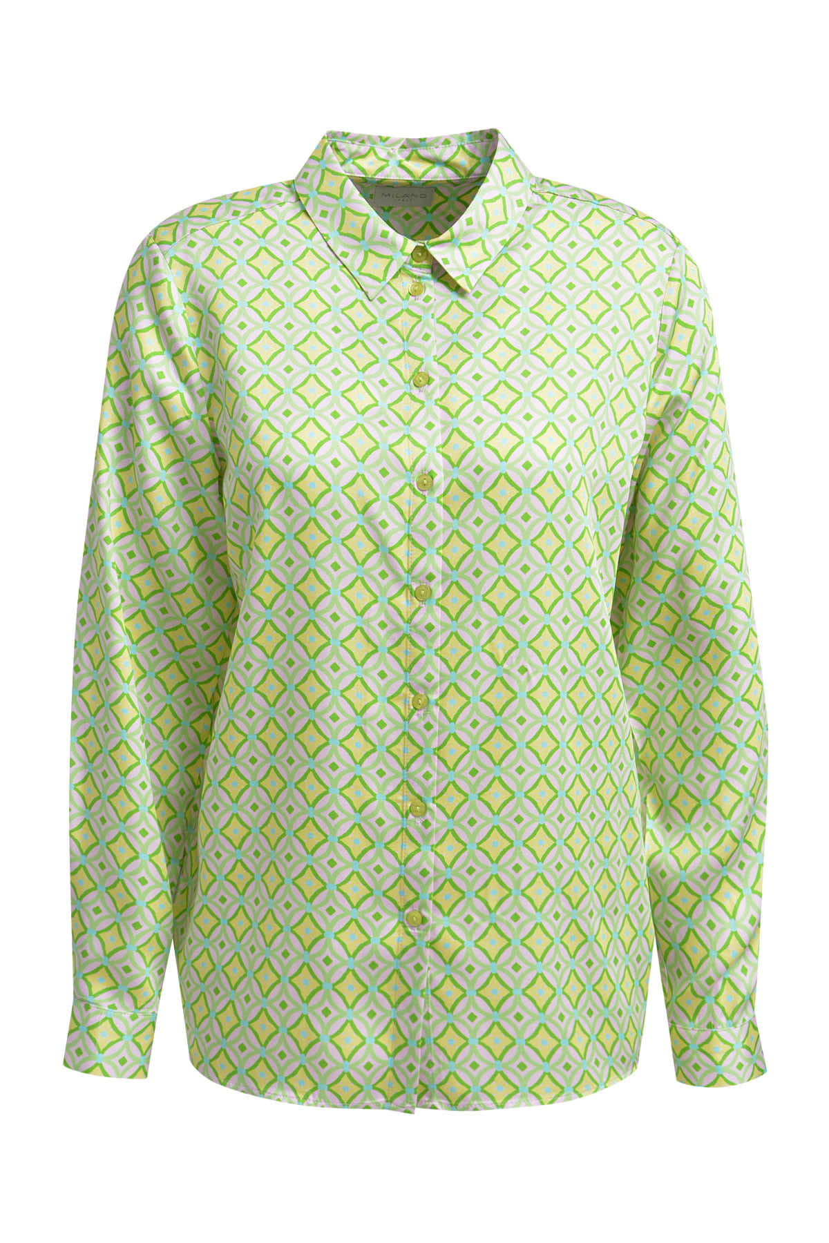 Milano Italy-Bluse-61-6513-3655-1727-9 Milano Italy Hemdbluse Kiwi in grün-rosé – Ansicht 7