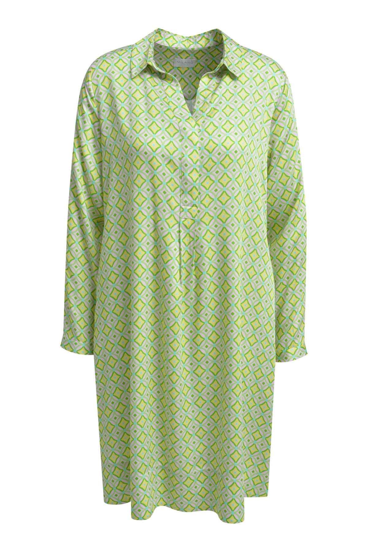 Milano Italy-Kleid-61-6513-1322-1727-5 Milano Italy Hemdblusenkleid Kiwi in grün-rosé – Ansicht 4