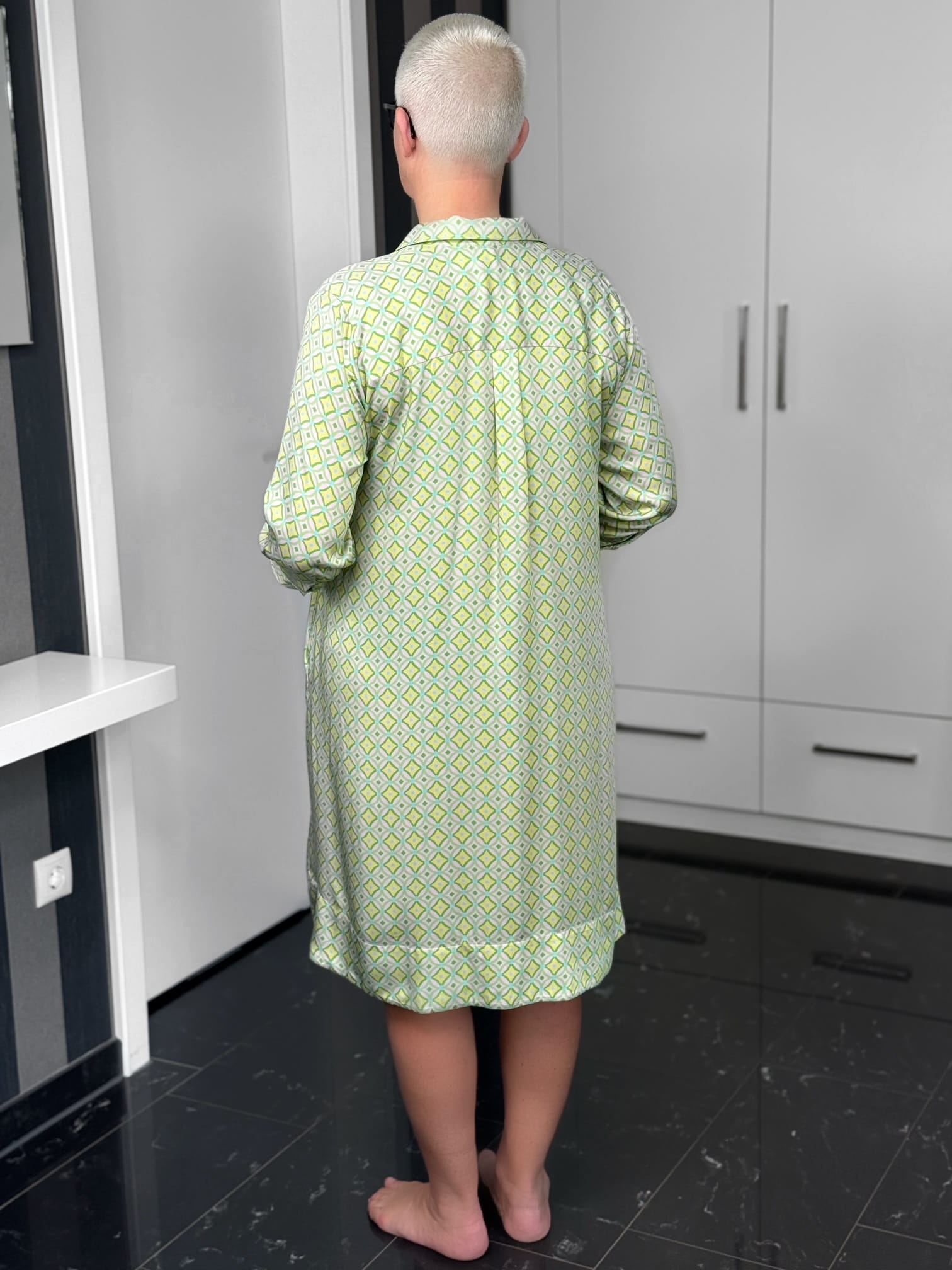Milano Italy-Kleid-61-6513-1322-1727-6 (1) Milano Italy Hemdblusenkleid Kiwi in grün-rosé – Ansicht 3