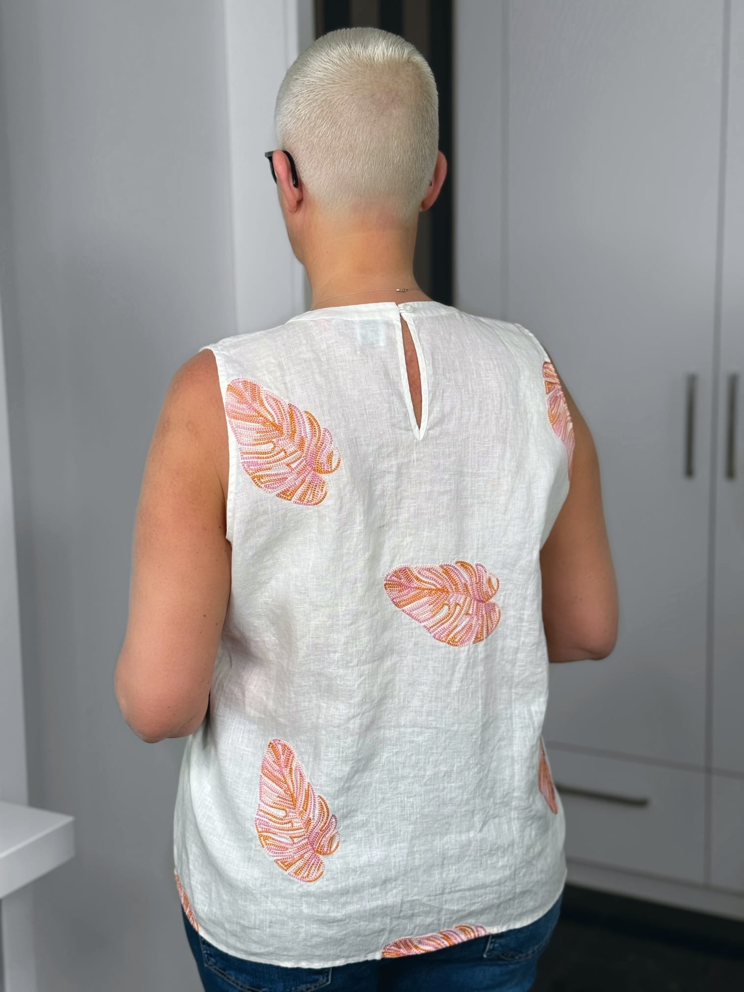 Emily van den Bergh-Bluse-8599-139060-2-120-6 Emily van den Bergh Leinentop Palma in offwhite – Ansicht 6