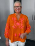 Emily van den Bergh Leinentunika Boho in orange