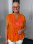 Emily van den Bergh Leinentop Boho in orange