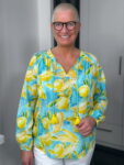 Emily van den Bergh Bluse Lemon in aqua-gelb
