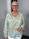 Emily van den Bergh Bluse Fleur in blau-multicolour