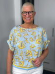 Emily van den Bergh Kurzarmbluse Fleur in blau-multicolour