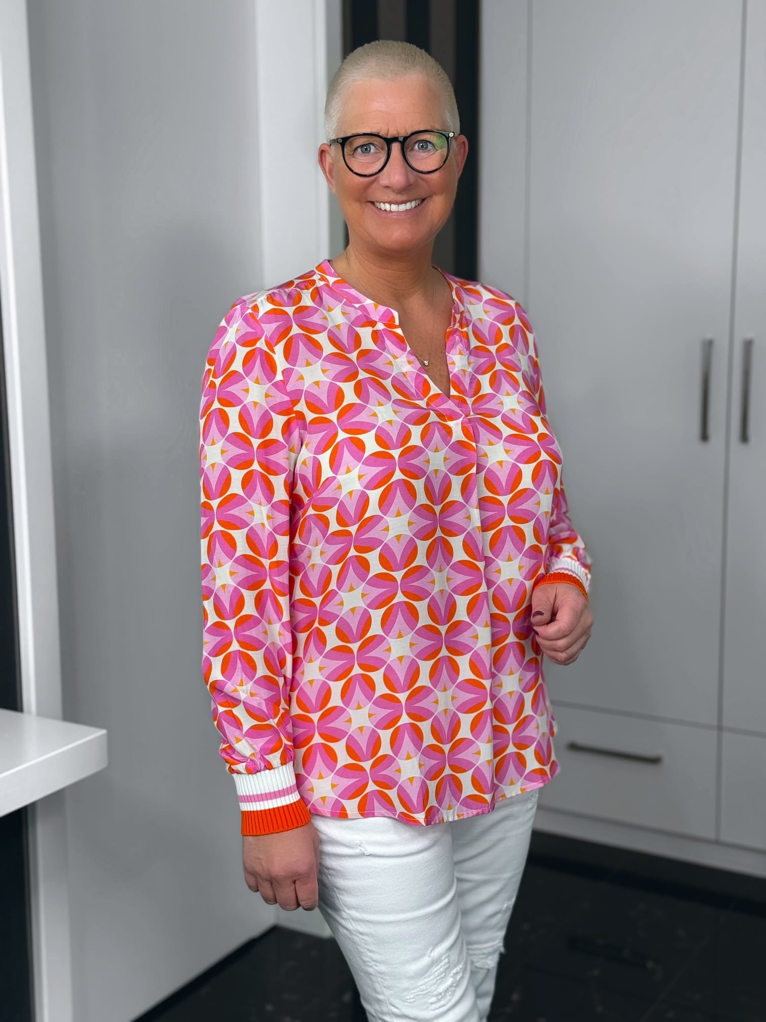 Emily van den Bergh-Bluse-8837-154520-190-2 Emily van den Bergh Bluse Retro in rosé-pink – Ansicht 2