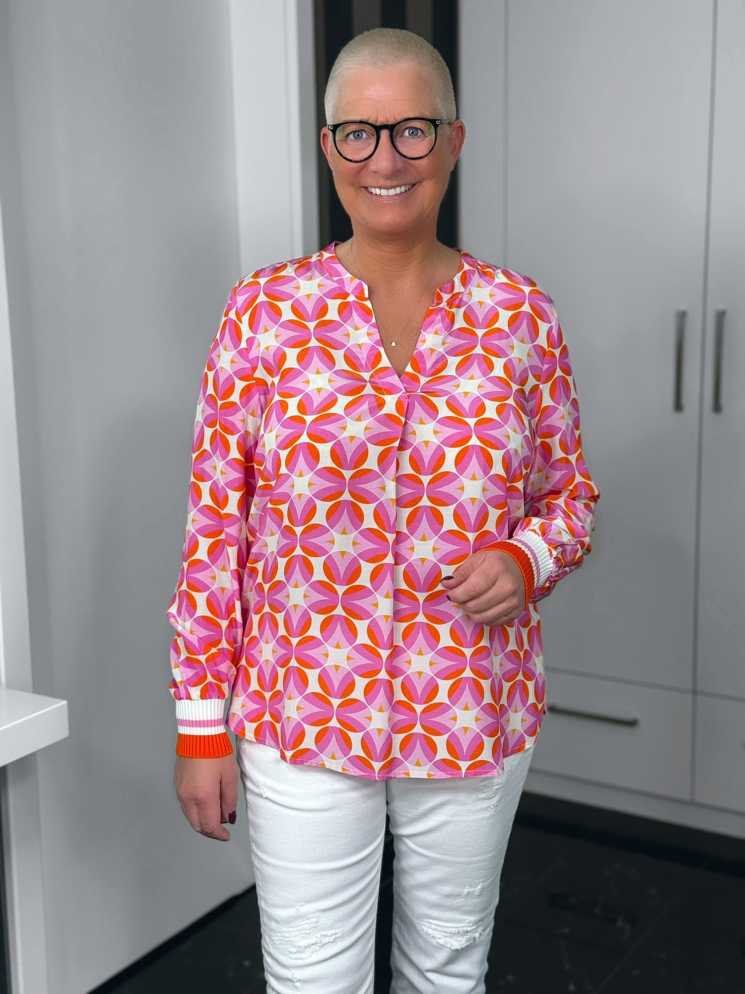Emily van den Bergh-Bluse-8837-154520-190-3 Emily van den Bergh Bluse Retro in rosé-pink – Ansicht 3
