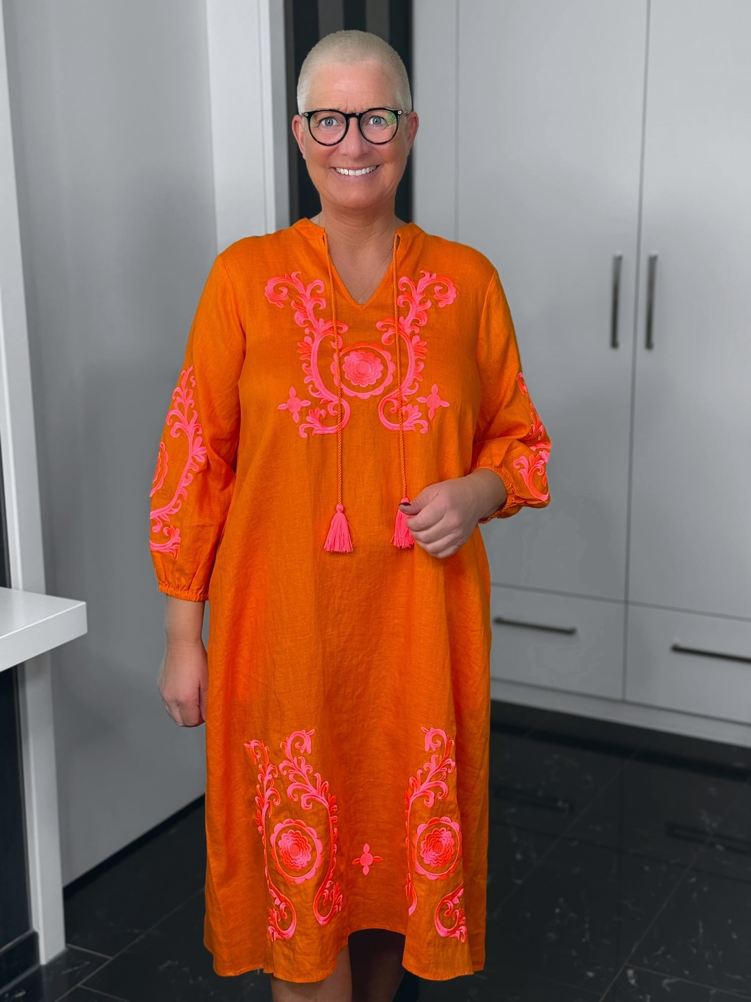 Emily van den Bergh-Kleid-8599-153932-2-320-3 Emily van den Bergh Tunika-Kleid Boho in orange – Ansicht 3