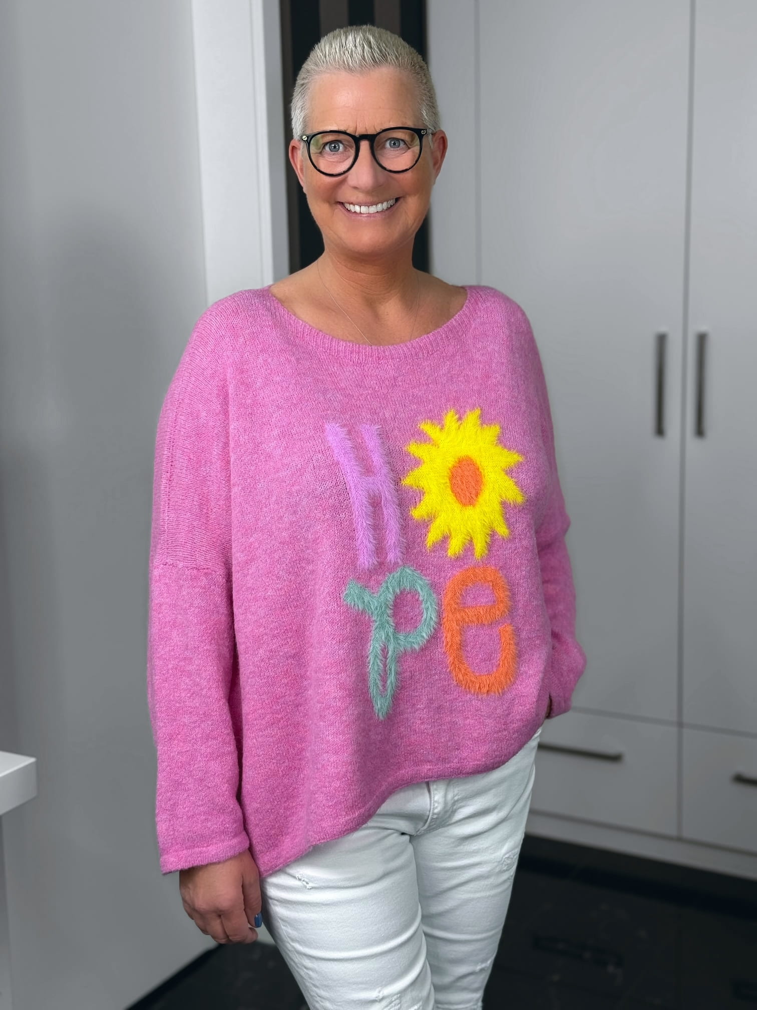 Emily van den Bergh-Pulli-Hope-pink-2 markenfest Pullover Hope in pink – Ansicht 2