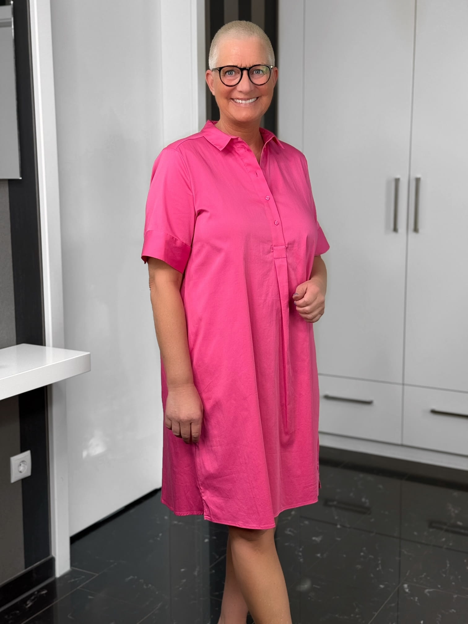 Milano Italy-Kleid-95-2020-1439-406-2 Milano Italy Hemdblusenkleid in pink – Ansicht 2