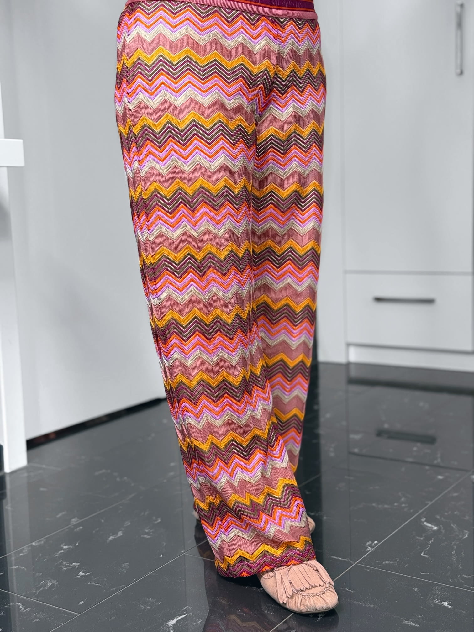 Milano Italy-Hose-62-5612-2353-1912-2 Bunte Zickzack-Hose mit weitem Bein