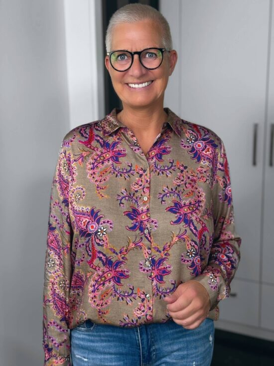 Milano Italy Hemdbluse Paisley in taupe-pink