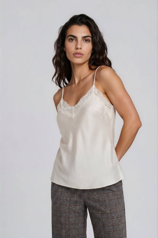 Milano Italy Satain-Top in cream