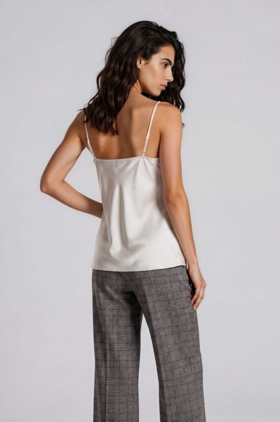 Milano Italy Satain-Top in cream – Ansicht 2