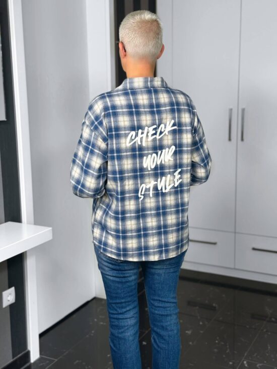Emily van den Bergh Hemdbluse „Check your Style“ in denim-grau – Ansicht 2