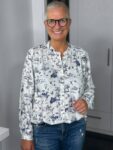 Emily van den Bergh Bluse Toile-de-Jouy in weiß-blau