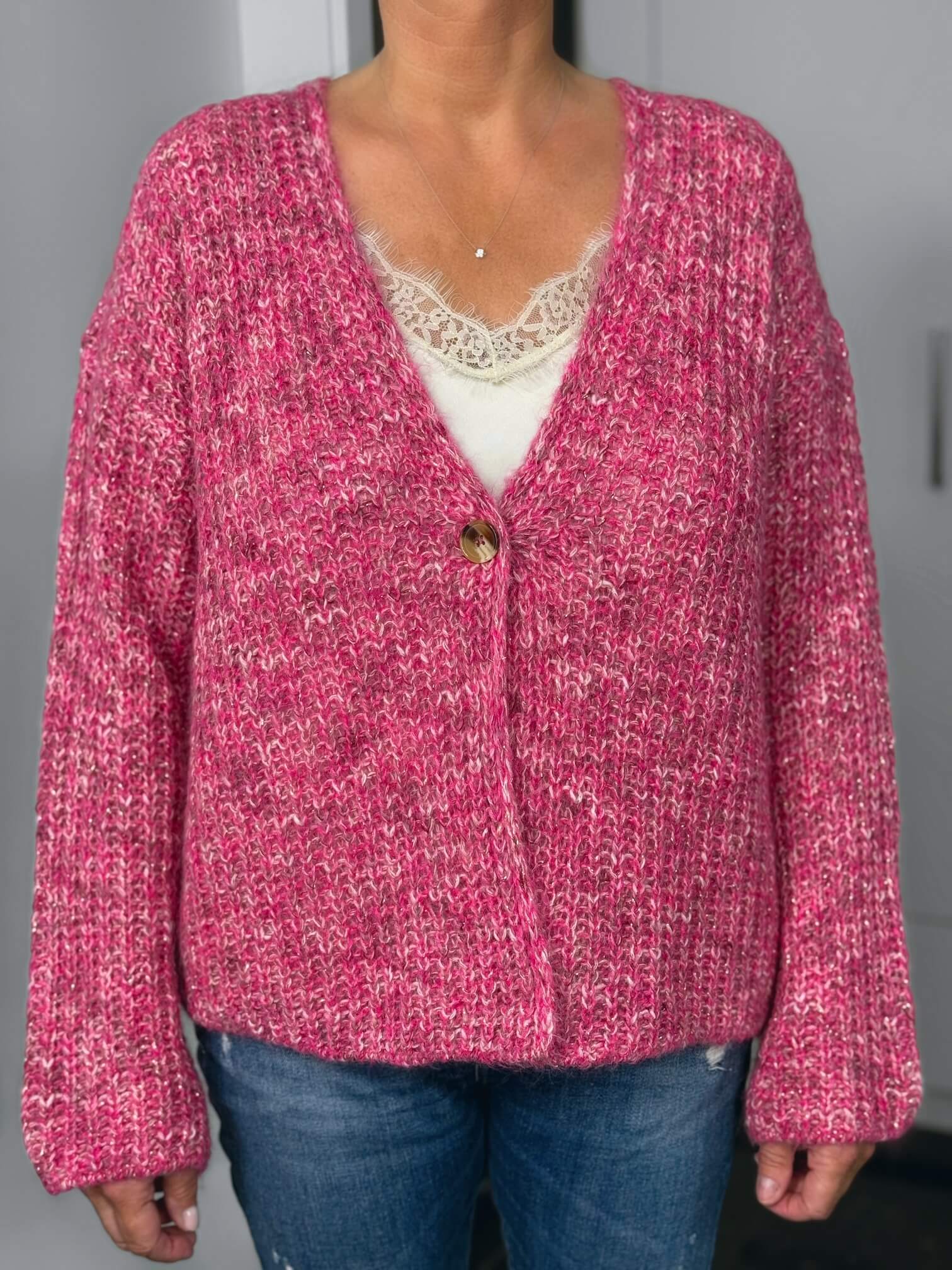 Milano Italy-Jacke-63-5657-9019-419-5 Milano Italy Cardigan Stella in pink – Ansicht 5