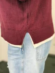Feinstrickpullover Bordeaux Chic burgunder-creme – Vorderansicht