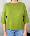 Alpaka-Pullover Matcha Love grün – Vorderansicht