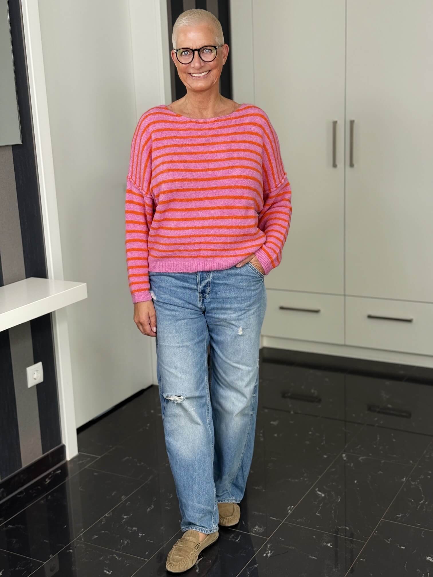 markenfest-Pullover-5-4 Ringelpullover in rosa-orange – Ansicht 4