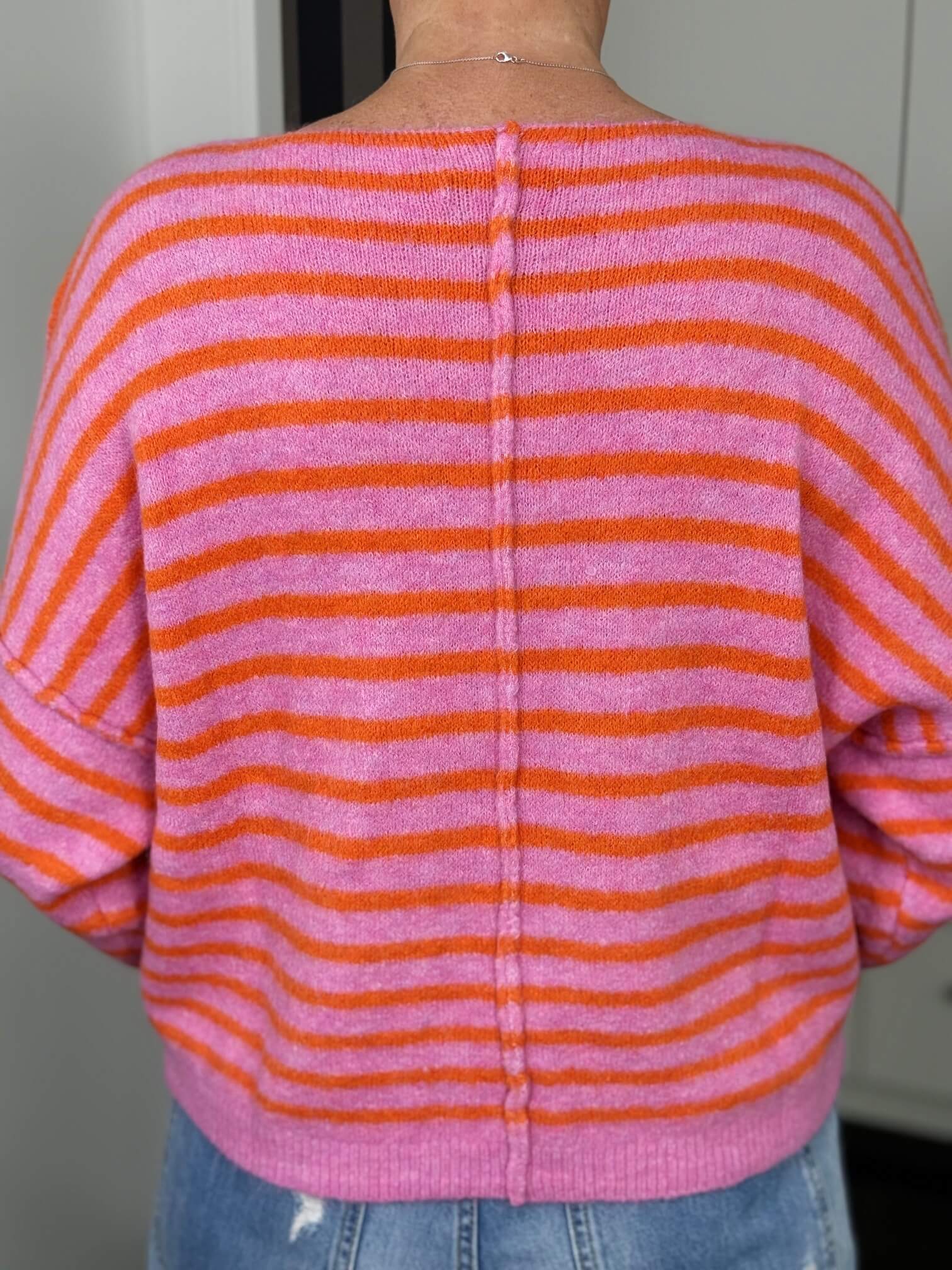 markenfest-Pullover-5-7 Ringelpullover in rosa-orange – Ansicht 7