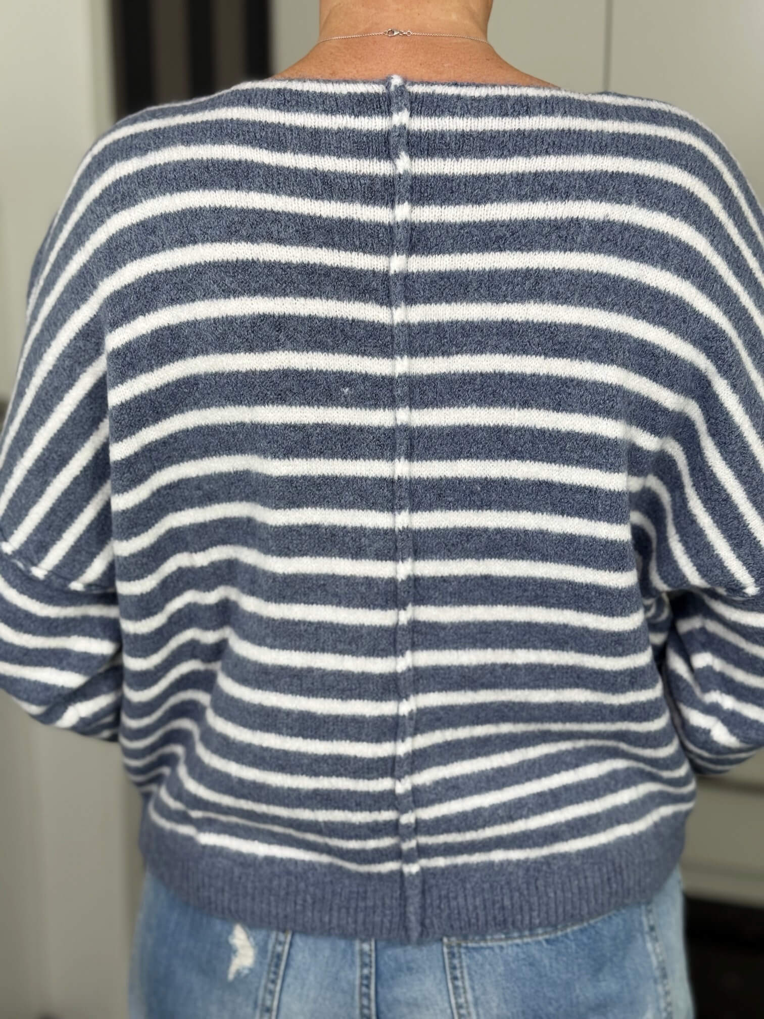 markenfest-Pullover-7-7 Ringelpullover in taubenblau-weiß – Ansicht 7