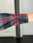 Oversize-Karohemd Highland Tartan rot-navy-grün – Vorderansicht