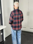 Oversize-Karohemd Highland Tartan rot-navy-grün – Vorderansicht