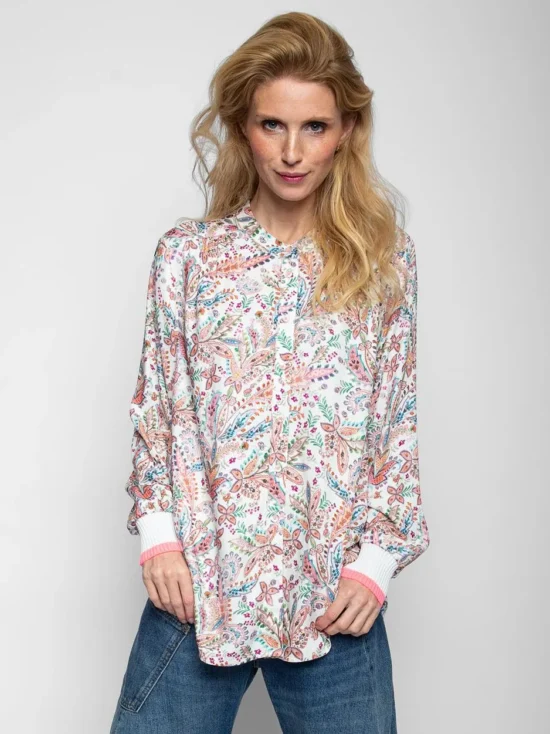 Emily van den Bergh Bluse Paisley Grace in creme-multicolour - Vorderansicht