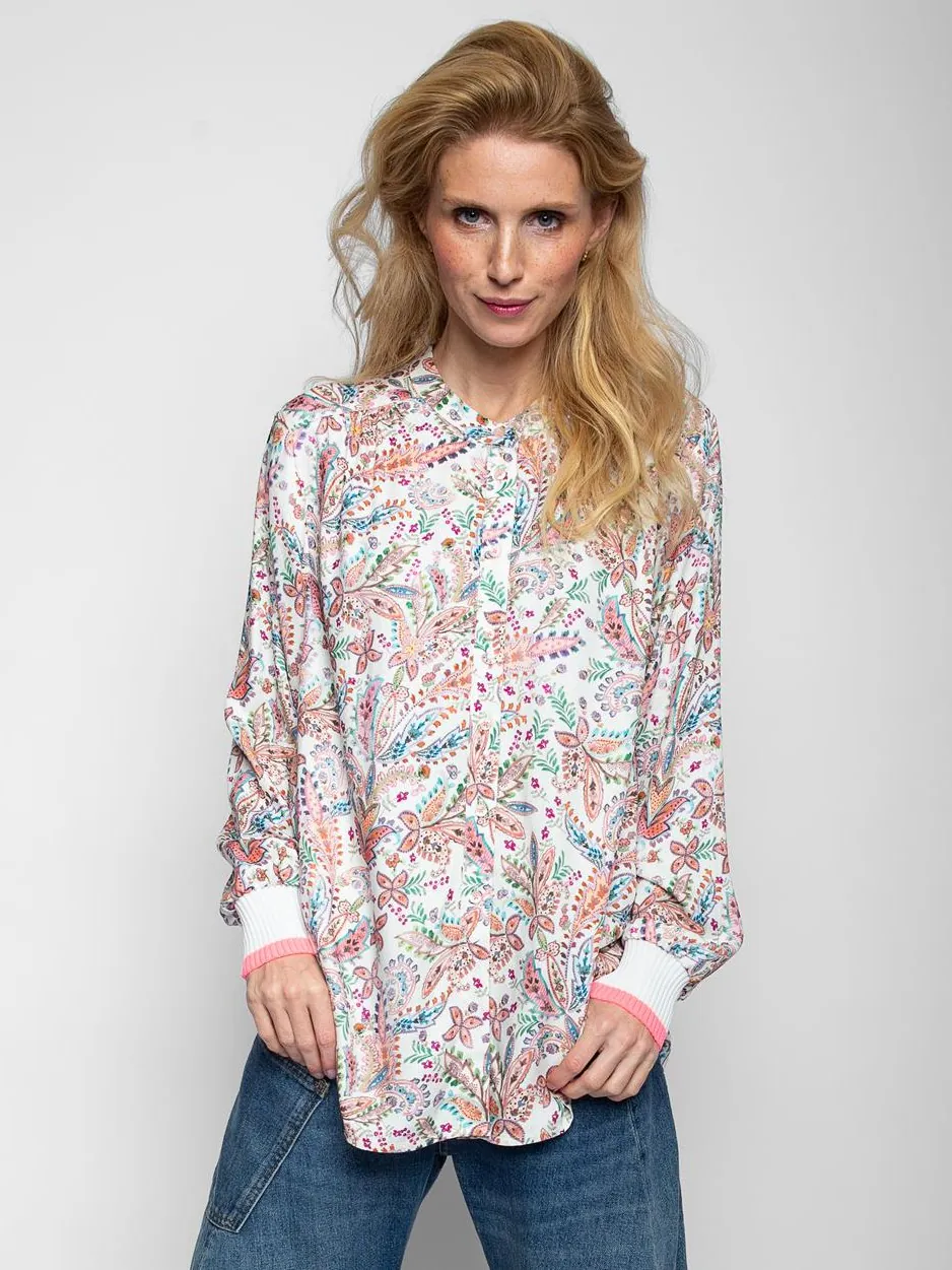Emily van den Bergh Bluse Paisley Grace creme-multicolour - Vorderansicht Emily van den Bergh Bluse Paisley Grace in creme-multicolour - Vorderansicht