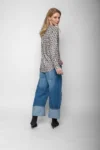 Emily van den Bergh Blusenshirt Batik Dune in taupe-sand, Vorderansicht