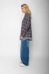 Emily van den Bergh Hemdbluse Autumn Check schoko-blau – Vorderansicht