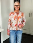 Emily van den Bergh Hemdbluse Paisley Sunrise in taupe-multicolour, Vorderansicht