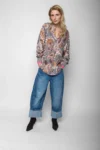 Emily van den Bergh Shirtbluse Paisley Glow in taupe-multicolour, Vorderansicht