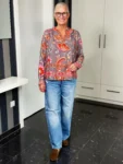 Emily van den Bergh Tunikabluse Paisley Dusk in taupe-multicolour, Vorderansicht