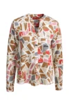 MILANO ITALY Bluse London Map in caramel-multicolour, Vorderansicht