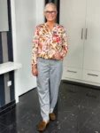 MILANO ITALY Bluse London Map in caramel-multicolour, Vorderansicht