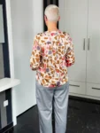 MILANO ITALY Bluse London Map in caramel-multicolour, Vorderansicht