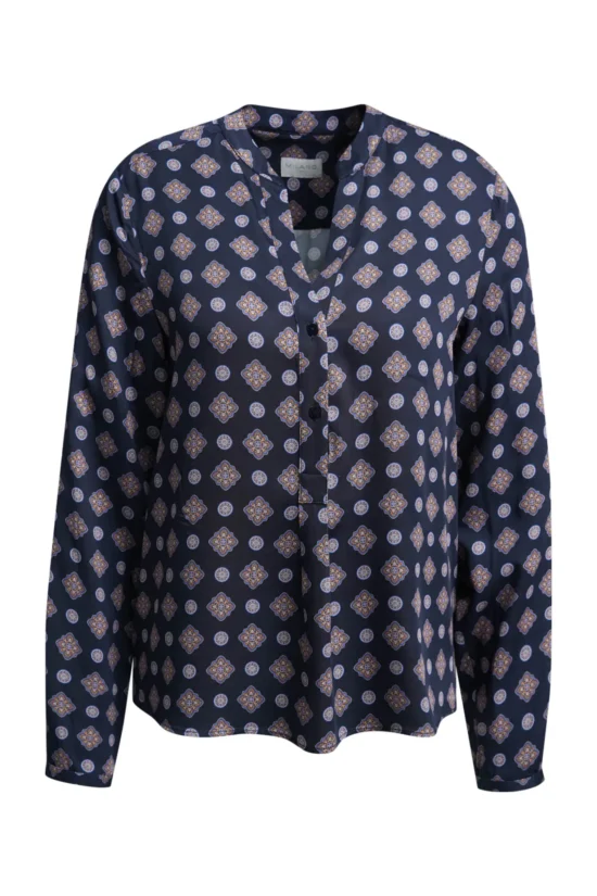 MILANO ITALY Bluse Medaillon in navy-multicolour, Vorderansicht