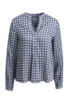 MILANO ITALY Bluse Smoky Mosaic in rauchblau-weiß, Vorderansicht